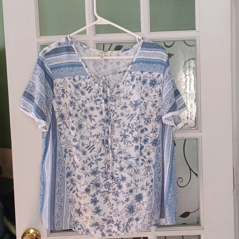 Como Blu summer top women's size large